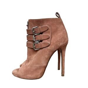 Tabitha Simmons Suede Peep-Toe Booties - Size 37